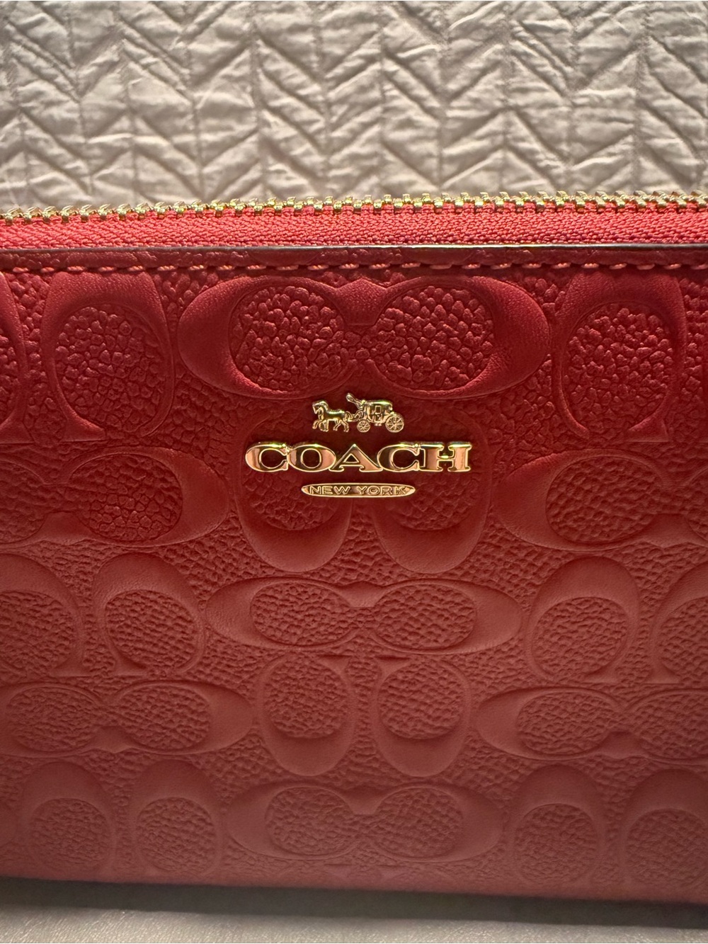 Coach 1941 Red Embossed Leather Nolita 19 Crossbody/Wristlet - Picture 3 of 8
